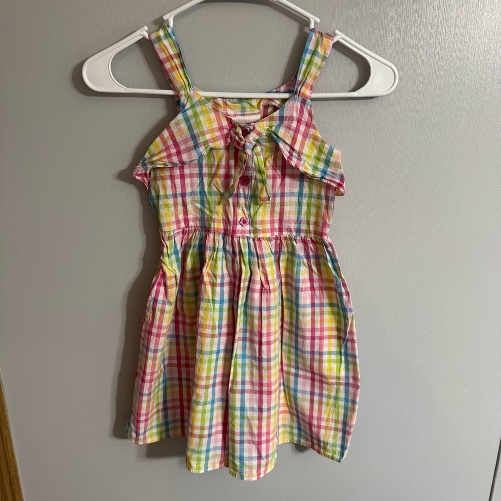 Sweet Heart Rose Plaid Pink and Yellow Sundress Size 6